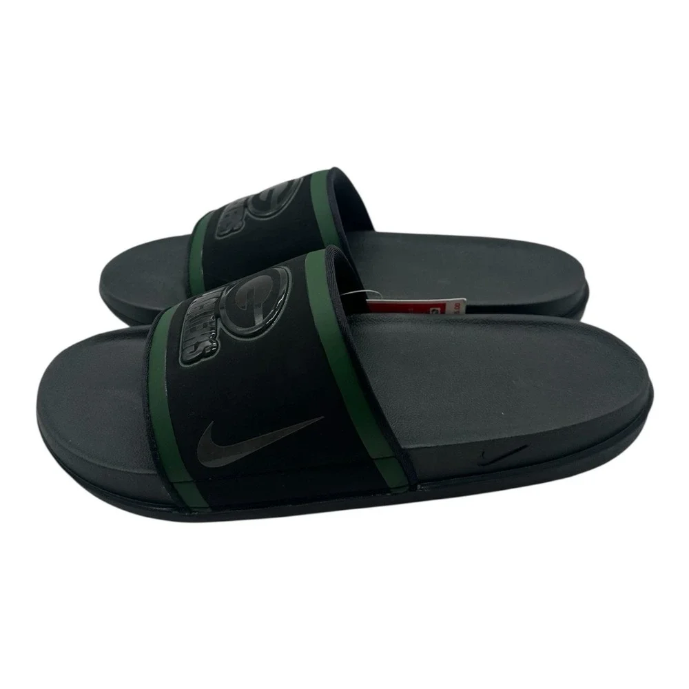Nike Off Court Green Bay Packers Slides‎ Mens Sz 9 Black Sandals NFL DD0539-001